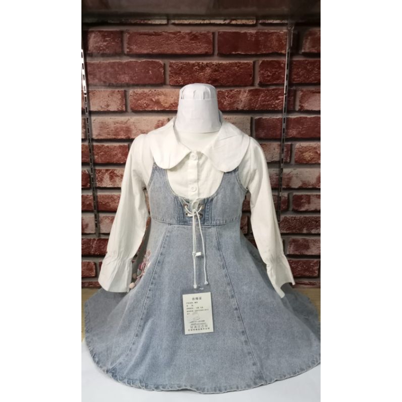 Rok anak import bangkok denim jumpsuit