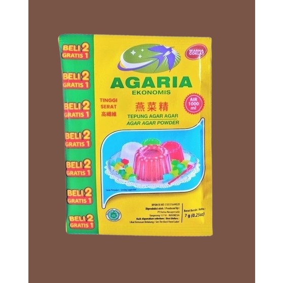 

AGARIA Serbuk Agar-Agar/ Jelly Powder Ekonomis Warna Coklat [ 7 Gr ]