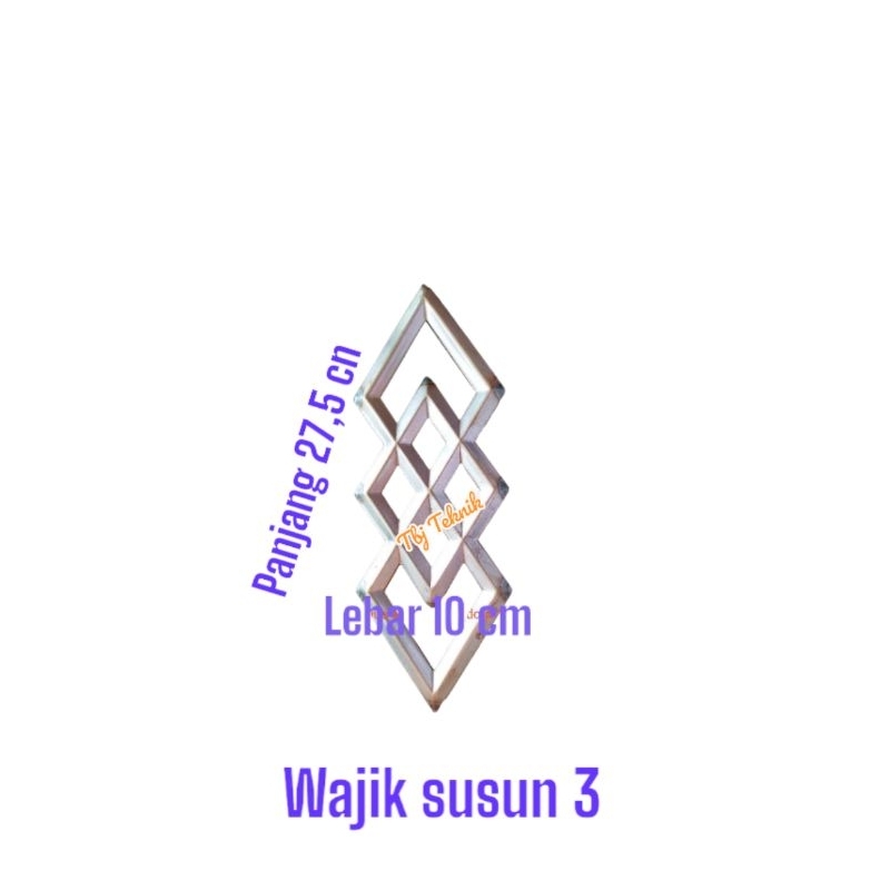 wajik susun 3/ wajik tumpuk 3 tampilan 2 muka bolak balik ornamen peralatan pintu pagar