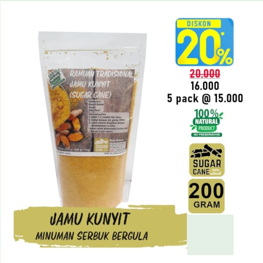 

Jamu Kunir Jamu Kunyit Putih Instan Tanpa Ampas 200 Gram