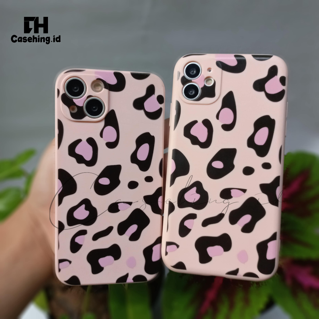 CASE MOTIF PINK LEOPARD PATERN CUTE LUCU IPHONE 7 8 SE PLUS X XS MAX XR 11 12 13 PRO PROMAX