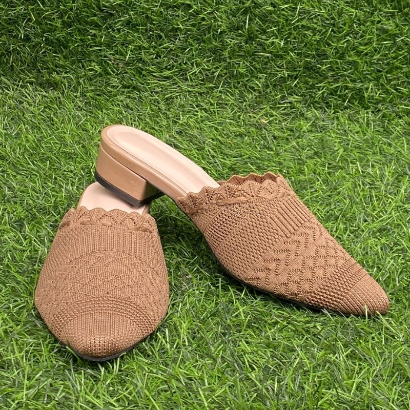 Sepatu Sandal upper rajut ukuran jumbo 37-42//sendal Sepatu heels wanita//sendal wanita hak 3cm