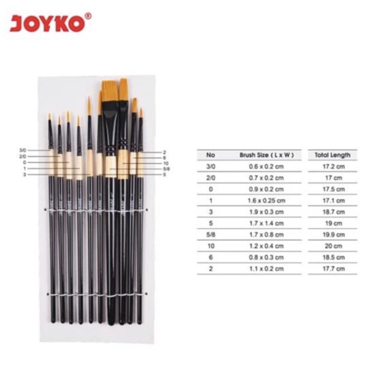 

Terbaru kuas lukis jyk br9 set brush ZZ