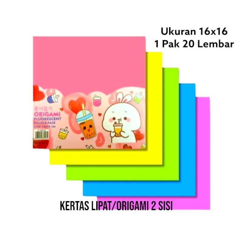 

KERTAS LIPAT ORIGAMI UKURAN 16X16/1 Pak 20 Lembar