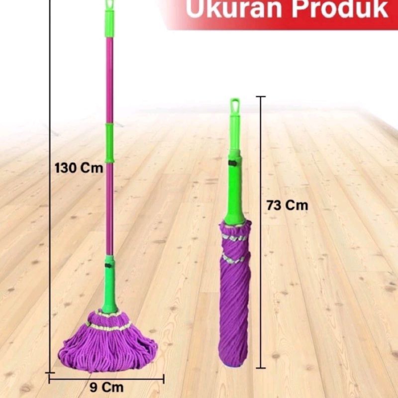 Alat Pel Lantai Praktis Putar Twist Mop Magic Pembersih Rumah Tangga Import