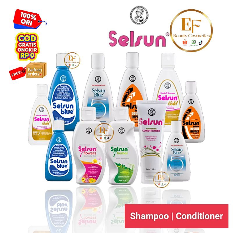 SELSUN Conditioner | Shampoo Double Impact | Selsun Blue | Blue 5 | 7 Flowers | 7 Herbal - Sampo Ant