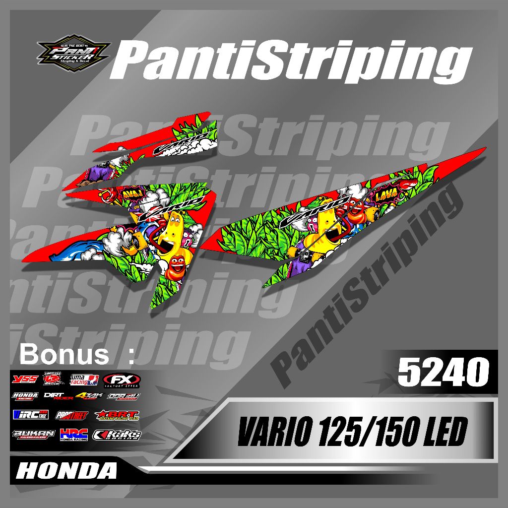 Sticker Motor Vario 125-150 Led 2015 2016 2017 Variasi - Sticker Striping Motor Vario Led Design Kar