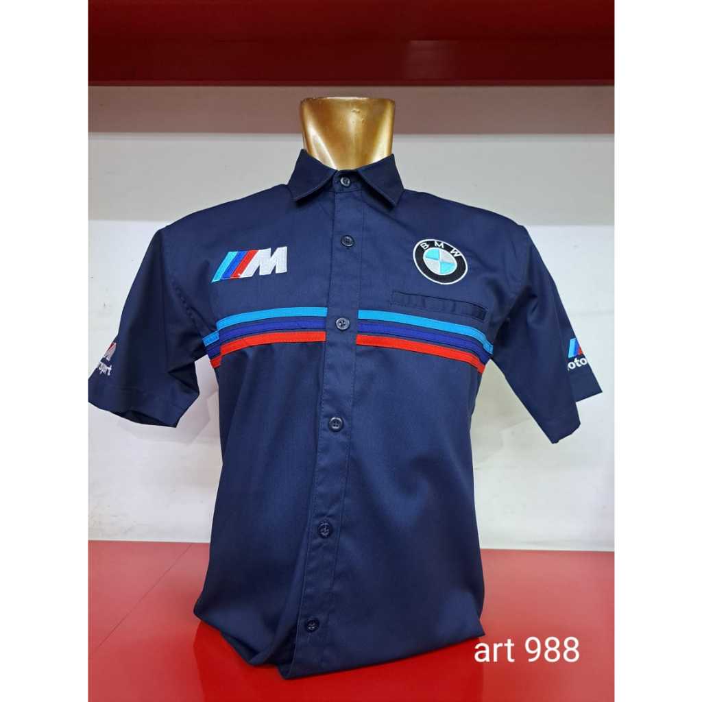 baju seragam otomotif BMW, baju komunitas Moto GP, kemeja bordir