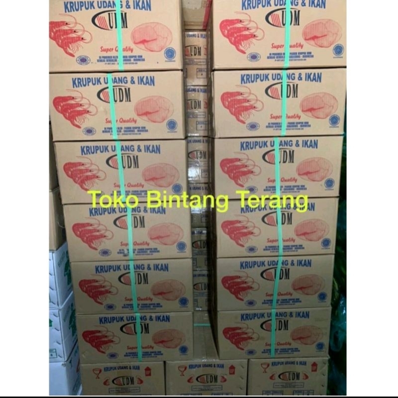 

[Kargo] Kerupuk Udang UDM Gondang Besar 1 Dus 6 kg / Krupuk Udang Ikan merk Udang Mas RWM / UDM GD Warna Putih per Bal Karton 6kg 6 kilo untuk catering dusan