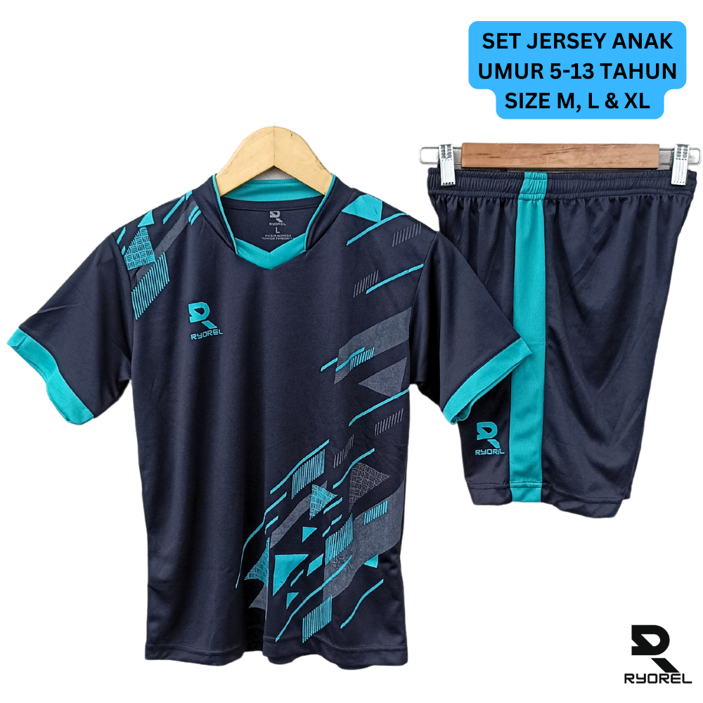 Setelan Baju Jersey Anak Bola Sepakbola Futsal Ukuran Junior Putra Putri Baju Celana Ukuran M L XL