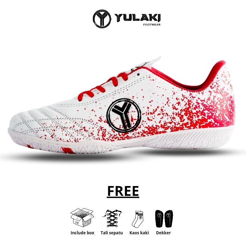 Yulaki Footwear - Sepatu Futsal Speed Red Stain Paket Lengkap