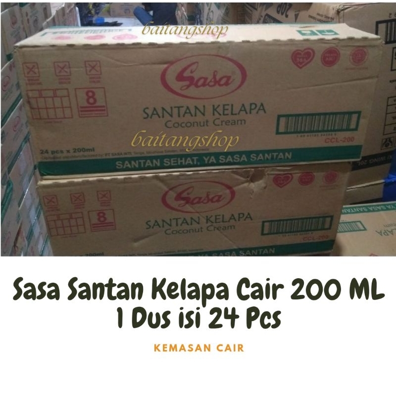 1 Dus Sasa Santan Kelapa Cair Instan 200ml (24 Pcs)