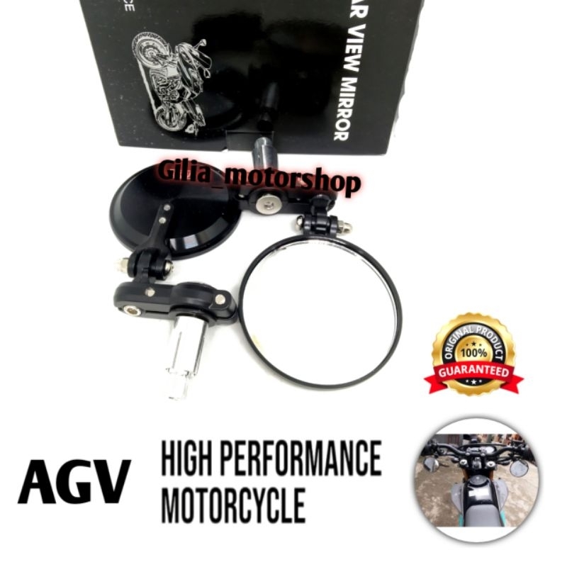 Spion Jalu Bulat spion jepit stang Supermoto  Model Lipat Mirror putih Universal motor