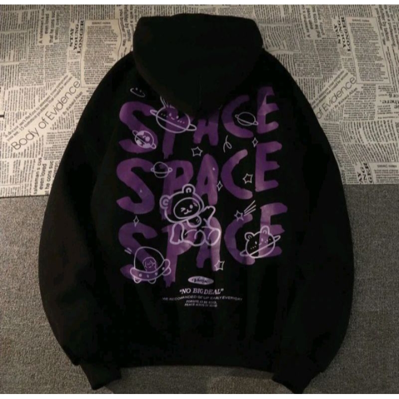 SWEATER HOODIE HITAM PUTIH PRIA/WANITA
