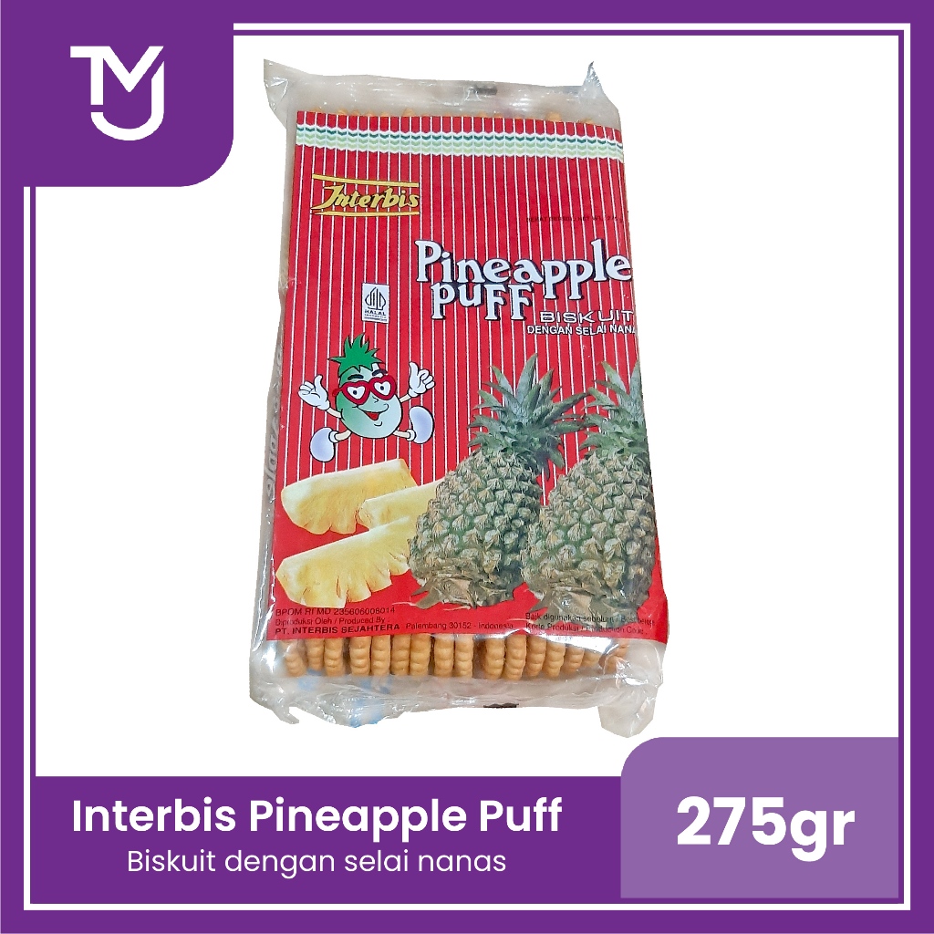 

interbis Pineapple Puff 275gr -- Biskuit Selai Nanas