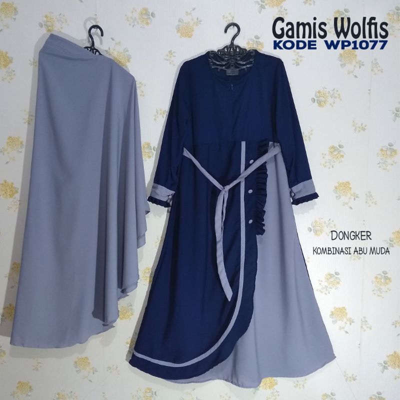 Gamis wolfis / Wolpeach lux set jilbab