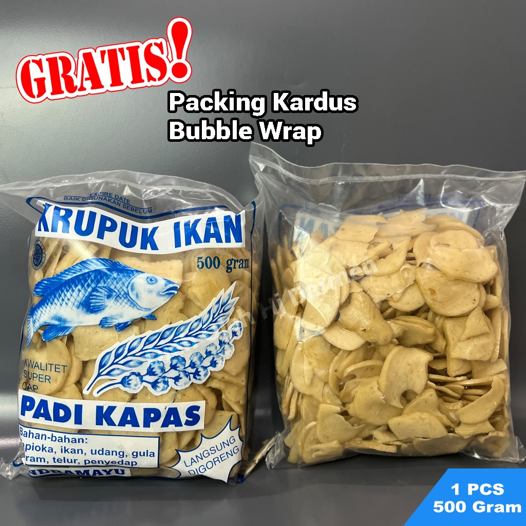 

Kerupuk Ikan Padi Kapas Sirihan 500gr Khas Indramayu KUALITAS SUPER