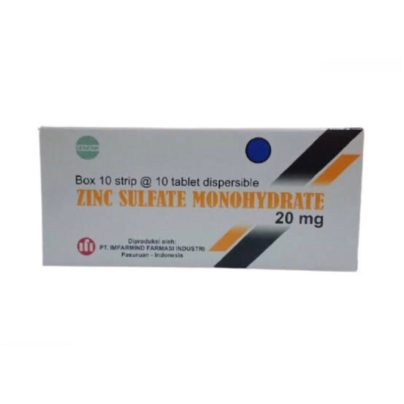 Zinc Tablet Dispersible 20 mg 1 box (100 tablet)