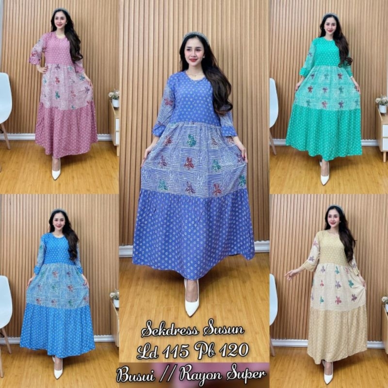 sekdress susun polos
