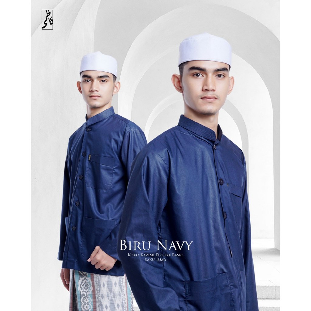 Koko Kazimi BIRU NAVY (Basic & Premium) | Baju Muslim | Koko Ammu | Koko Habaib