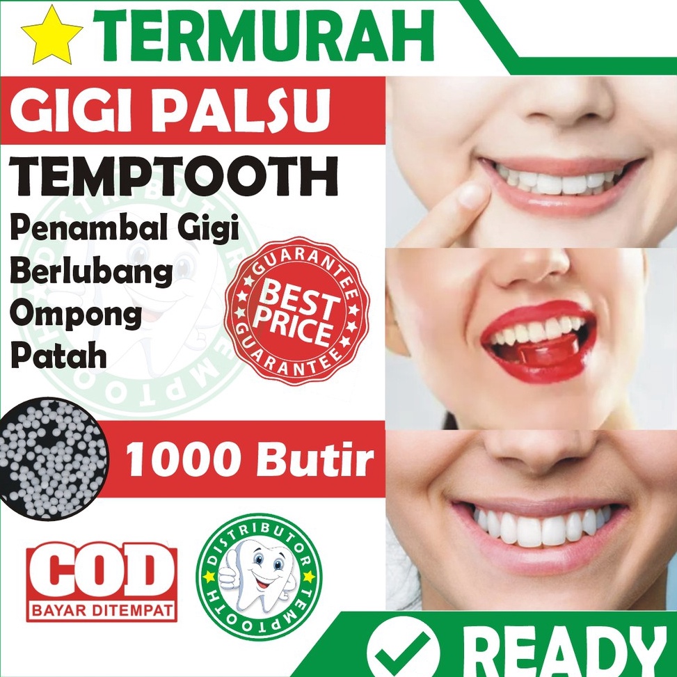 55 Promo Brand PROMO TEMPTOOTH 1 BUTIR  TEMTOOTH  Gigi Palsu Permanen  Penambal Gigi  Gigi Palsu