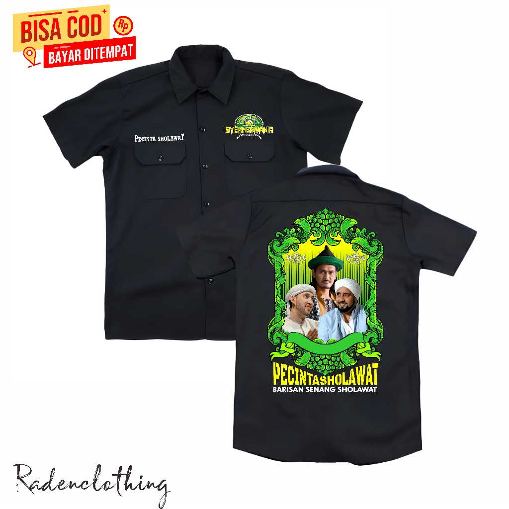 KEMEJA PDH HITAM PECINTA SHOLAWAT HABIB SYEKH SYEKHERMANIA NEW