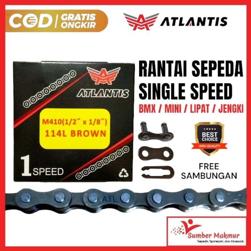 Rantai Sepeda Anak Dewasa Single Satu Speed BMX MINI Lipat Jengki Onta Ukuran 12 16 18 20 24 26 28 A