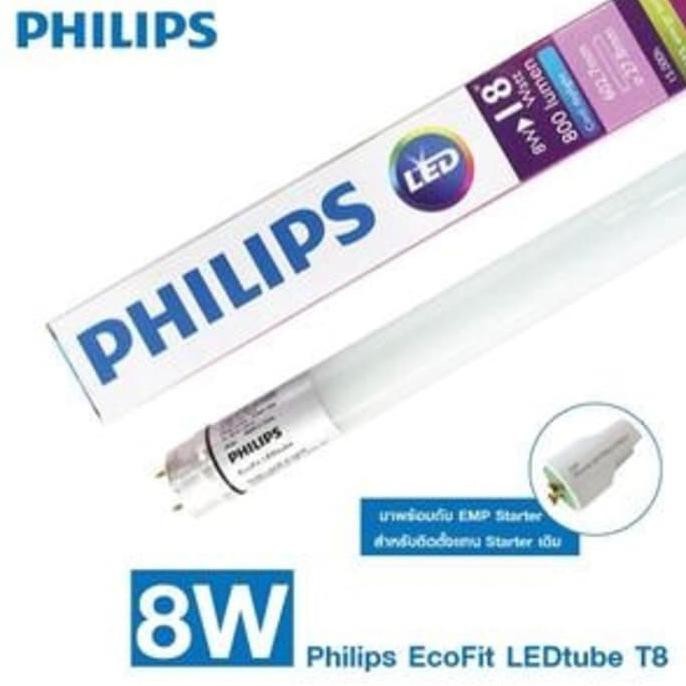 PHILIPS TL LED Tube T8 Ecofit 8 Watt 16Watt Lampu TL neon Led Putih