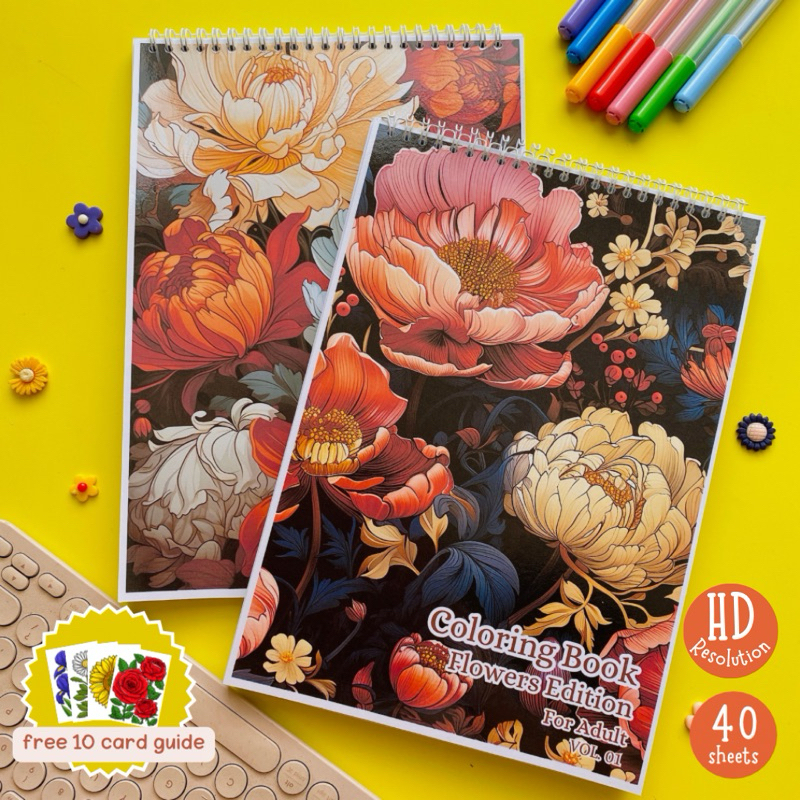 Coloring Book For Adult Aesthetic Healing Coloring Book Flowers Edition Anti Stress