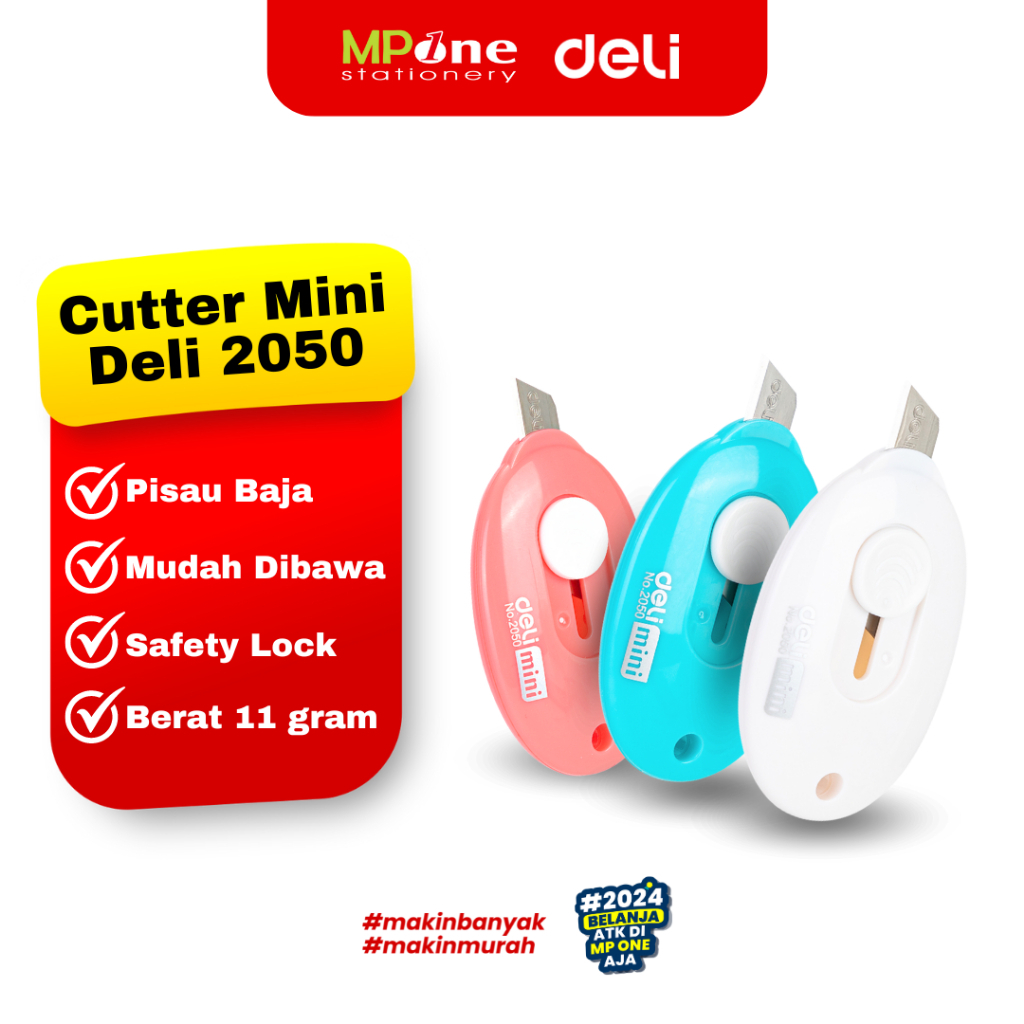 

Deli Cutter Mini 2050 / Pisau Kecil Portabel Size Deli 2050 / Pisau Cutter Mini Lucu
