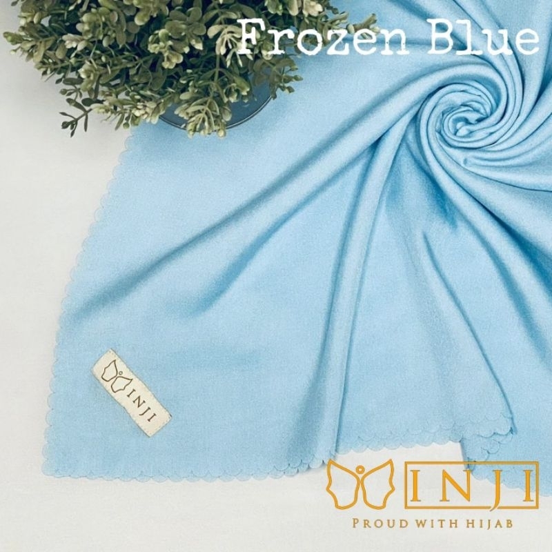 Hijab Segi Empat Polos INJI - Frozen Blue