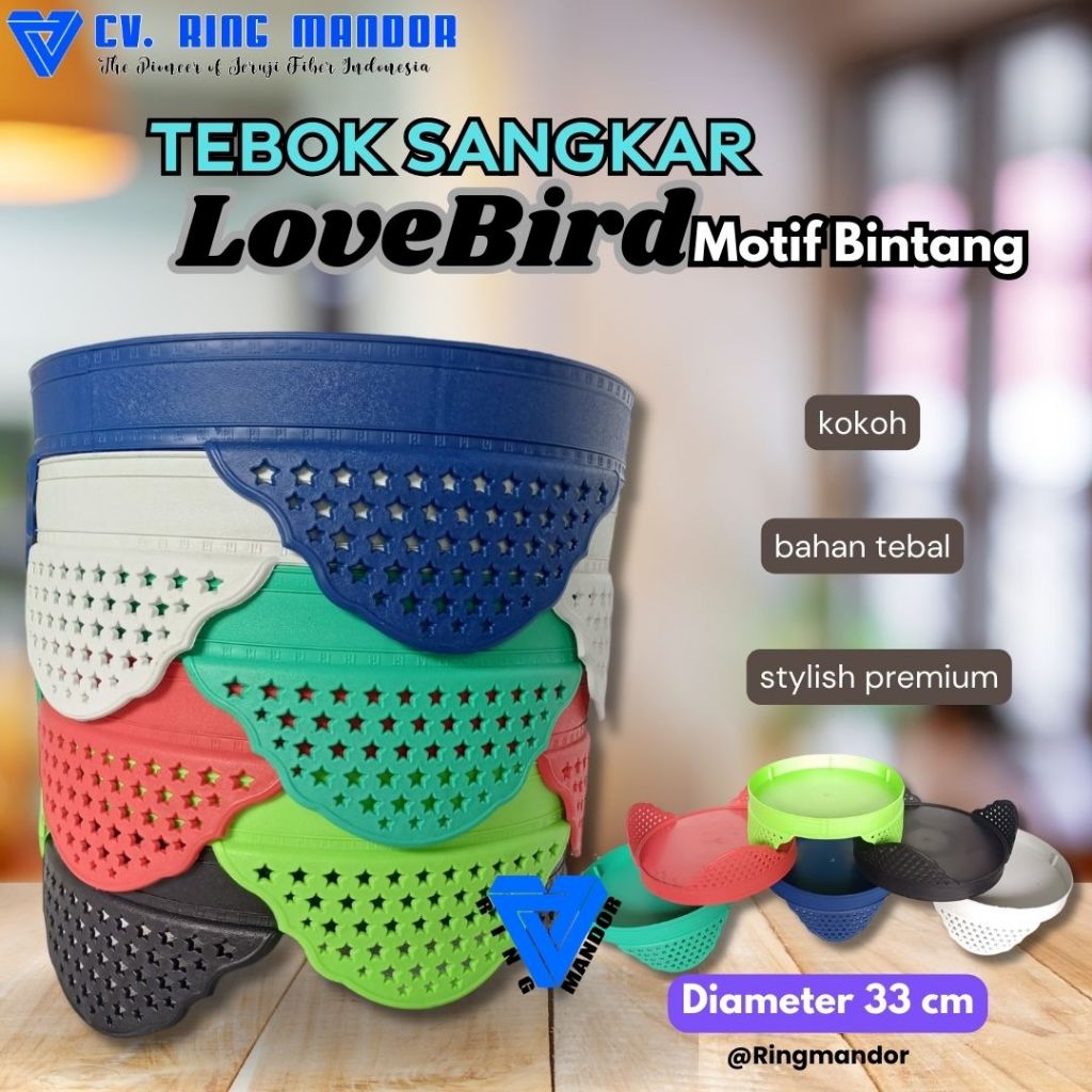 TEBOK LOVEBIRD MOTIF BINTANG TEBOK SANGKAR LOVEBIRD TEBOK KANDANG BURUNG LOVEBIRD LOVE BIRD MIX WARN