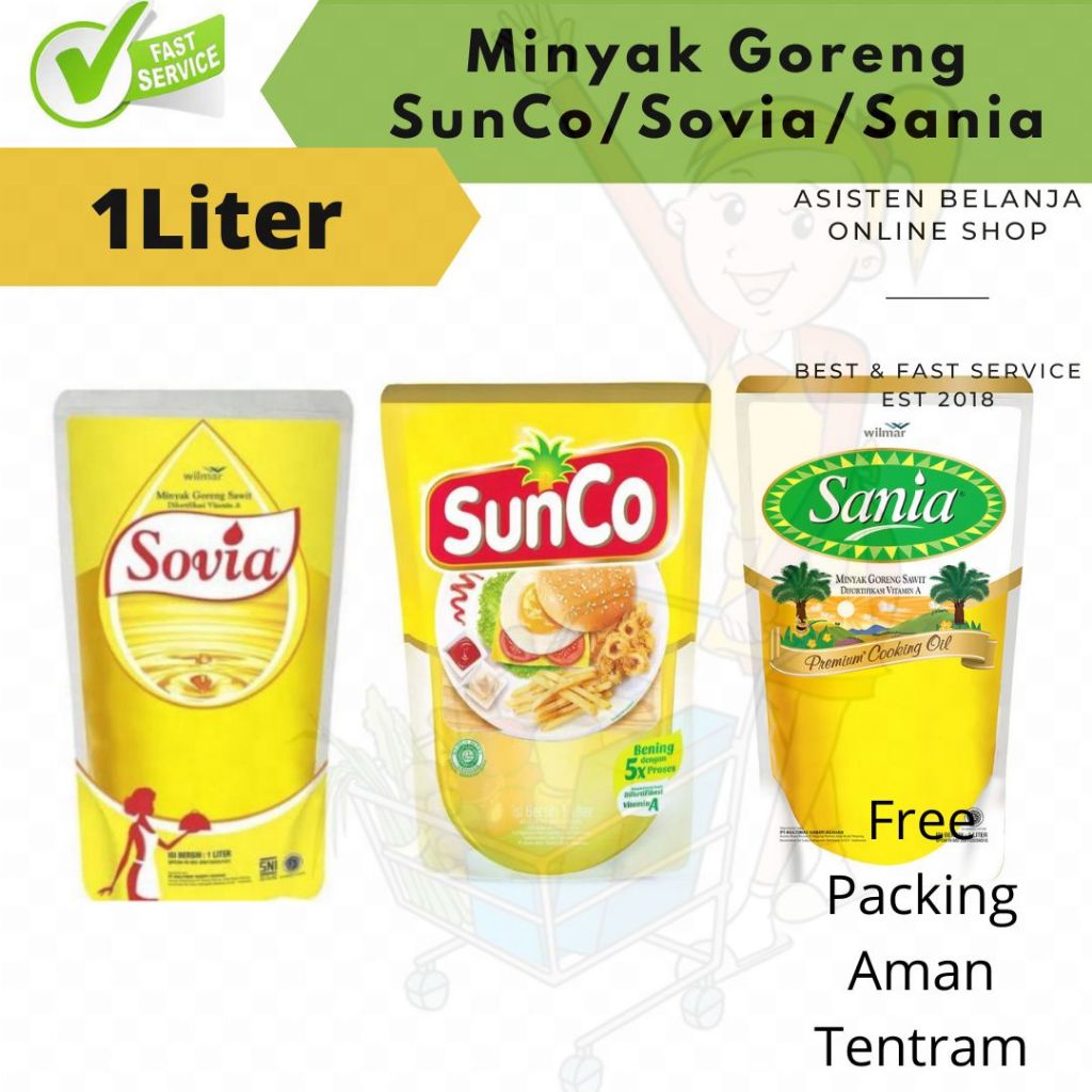 

Minyak Goreng SunCo Sania Sovia Rose Brand Harumas Cooking Oil 1 Liter 1000ml 1000 ml