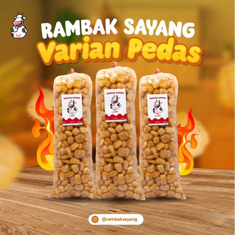 

Rambak Sayang Krupuk Kulit Sapi Asli Rasa Pedas varian Pedas 250 Gram Gratis Ongkir Termurah