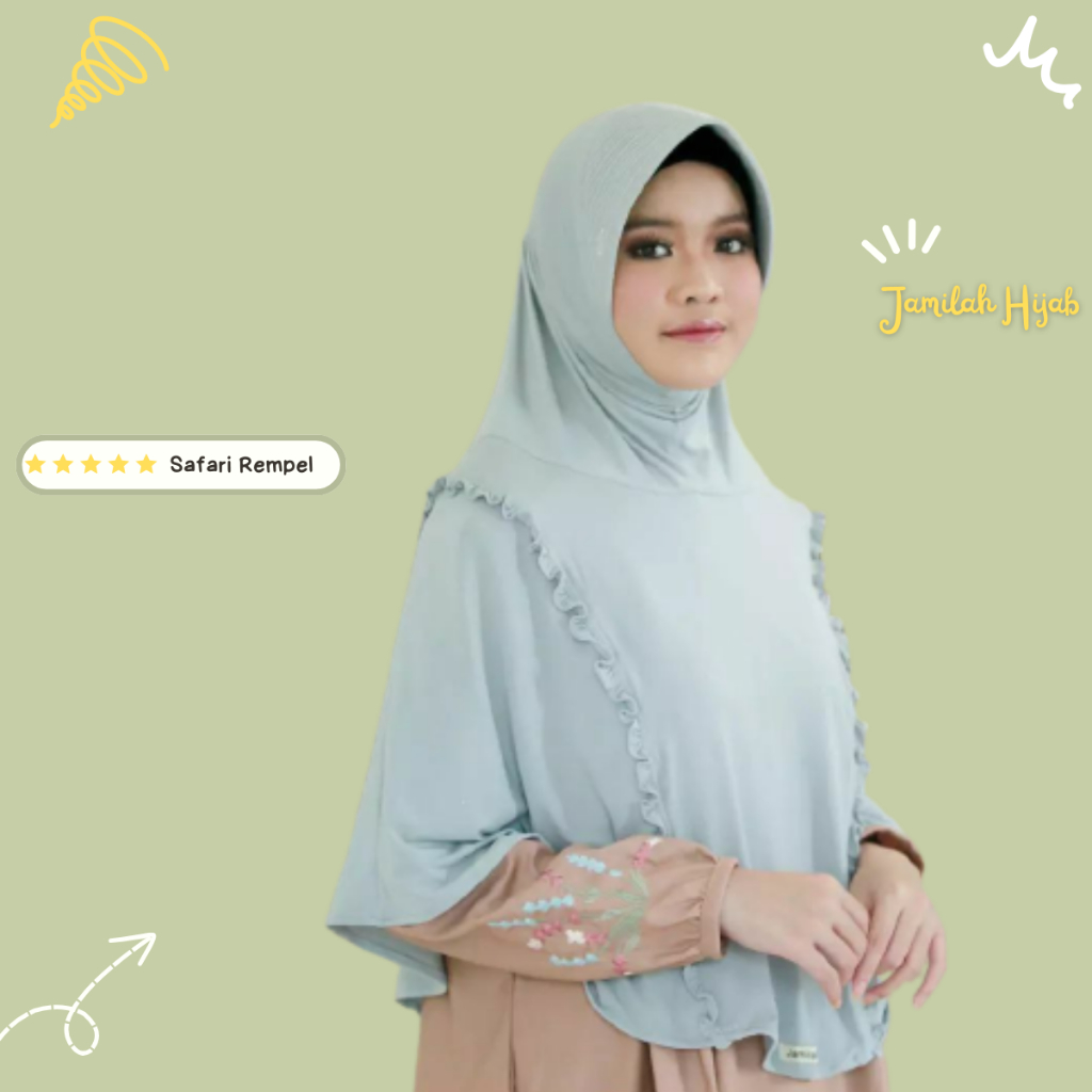 JILBAB BERGO SAFARI REMPEL ORIGINAL JAMILAH HIJAB INSTAN SIZE L