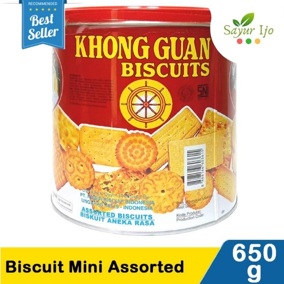 

KHONG GUAN Assorted Biscuits 650 Gram / Kaleng Biskuit Wafer Snack Kue Kering Cemilan Instant