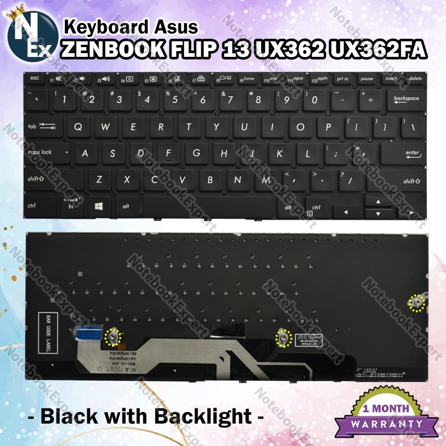 Keyboard Laptop As Zenbook Flip 13 UX362 UX362FA Backlight