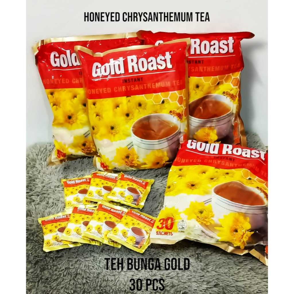 

eh Krisantenum Bermadu Merek BE Gold Roast, Teh Bunga Gold