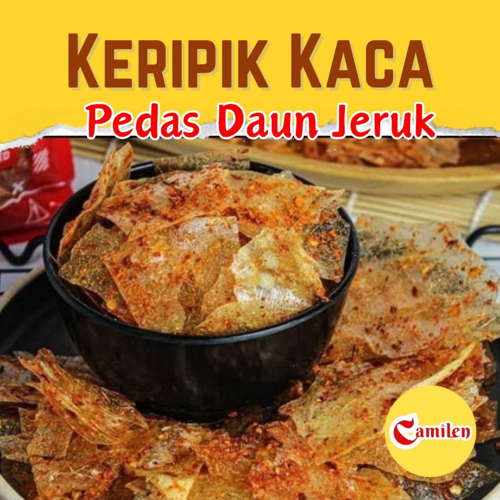 

KERIPIK KACA PEDAS DAUN JERUK / Kripca / KRIPIK BELING Camilen