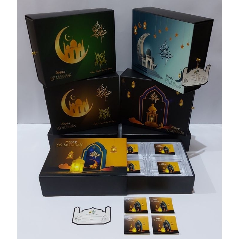 HARDBOX SLIDING LEBARAN INCLUDE KARTU & STIKER TOPLES / HAMPERS LEBARAN / PACKAGING LEBARAN / BOX KU