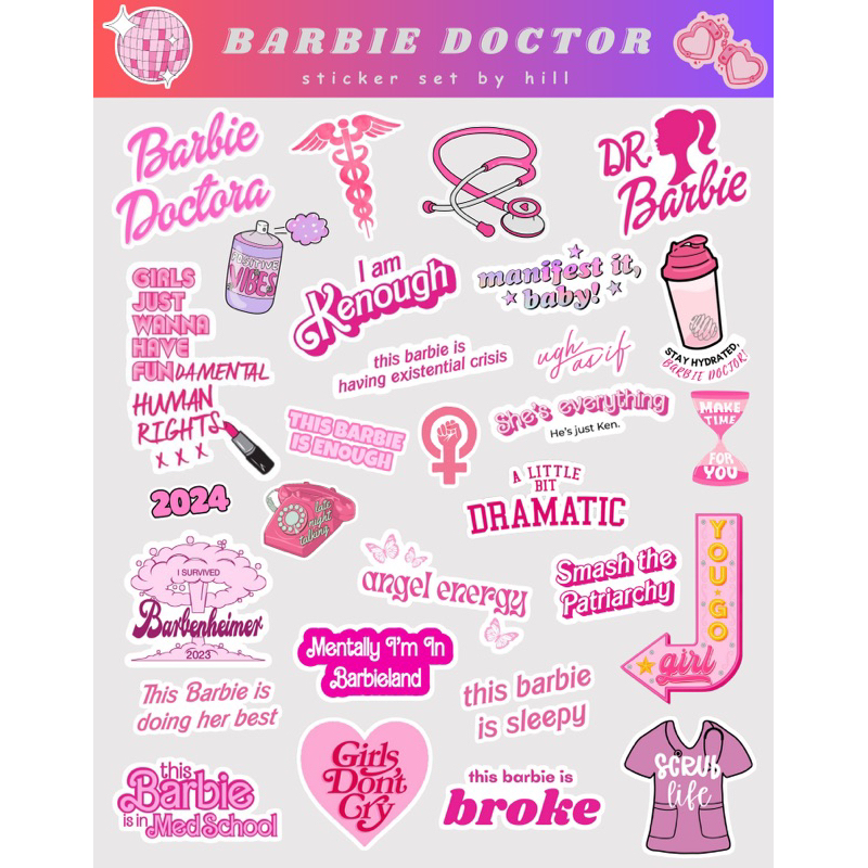 

STICKER BARBIE DOCTOR - Sticker Kedokteran for Ipad Tablet Laptop