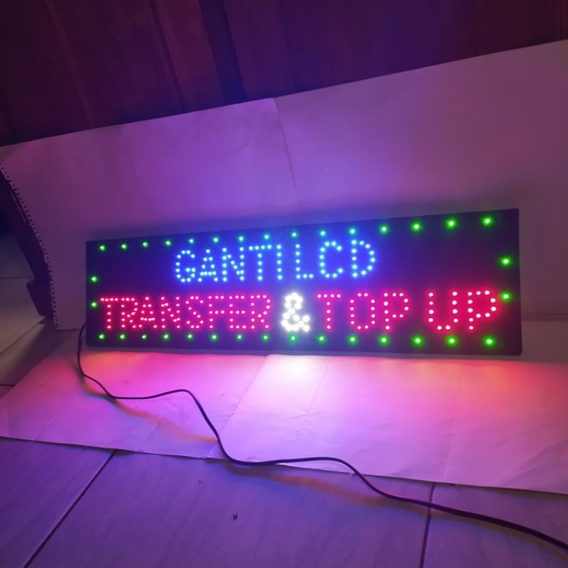 lampu tulisan ganti lcd