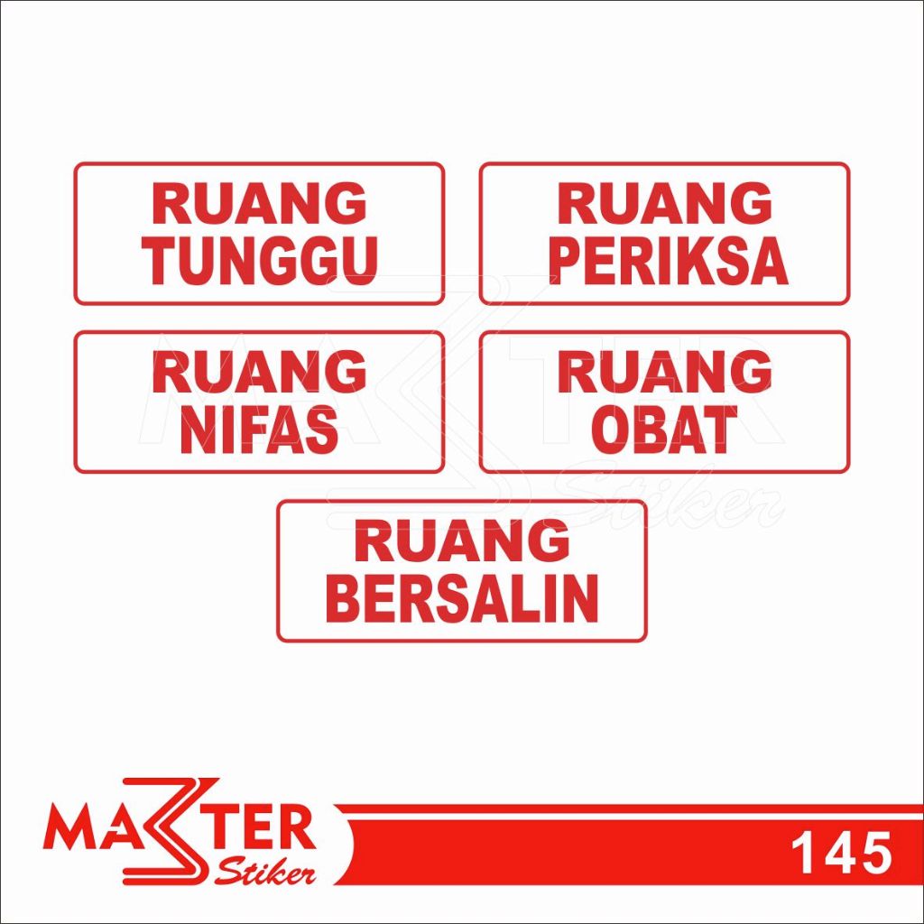

145 - Stiker Nama Ruangan di Rumah Sakit dan Puskesmas, Tahan Air, Termurah, dan Bisa Custom