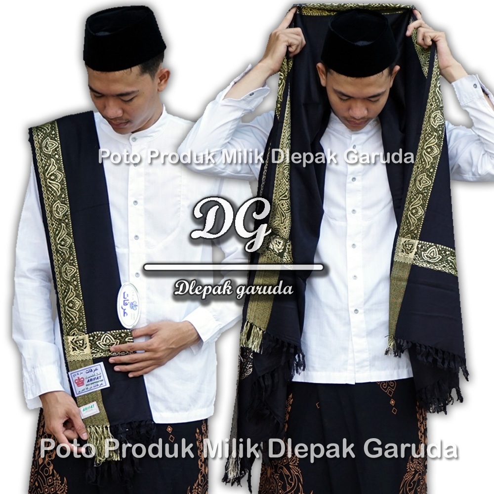 Sorban Kasmiri Made In India - Hitam List Gold