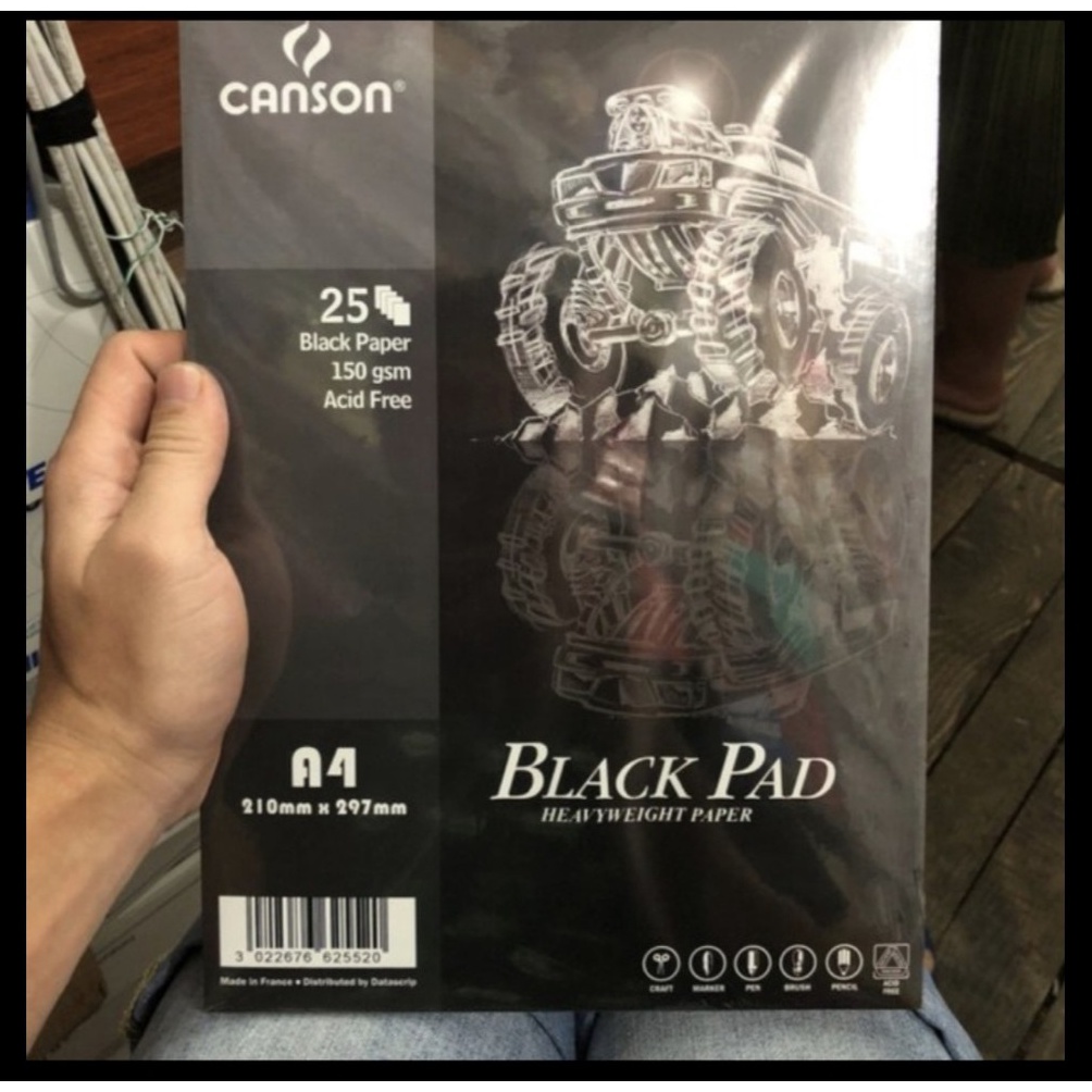 

Ready stock canson black pad paper 15 gsm isi 25 lembar CZK