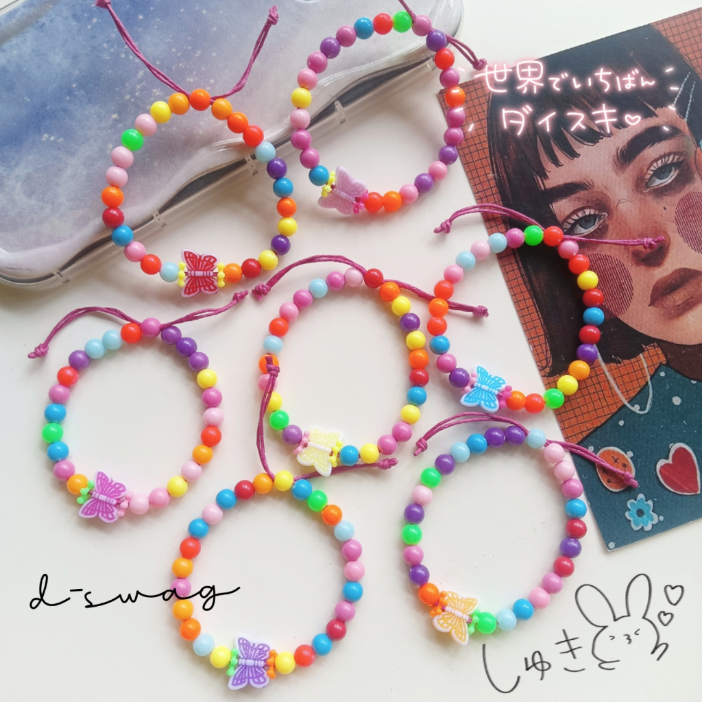 Gelang Kupu-Kupu Colorful Butterfly Bracelet Gelang Persahabatan Anak-Anak