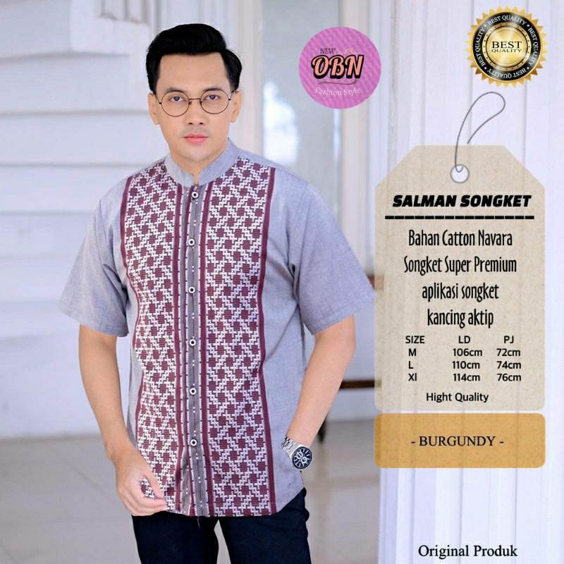 KOKO PRIA LENGAN PENDEK SALMAN SONGKET BY OBN