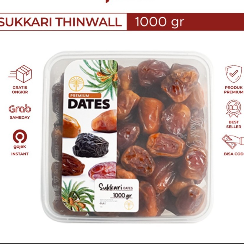 

Kurma Sukari 500 Gr- Kurma Raja Asli Madinah High Quality/ SUKKARI