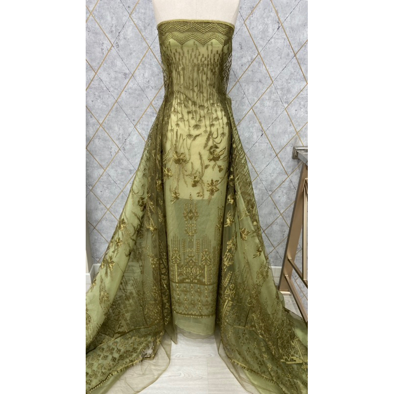 Kain Brokat Sapto Akar Motif Terbaru, Bahan Tile Sapto, Brukat Motif Etnit, Bahan Kebaya