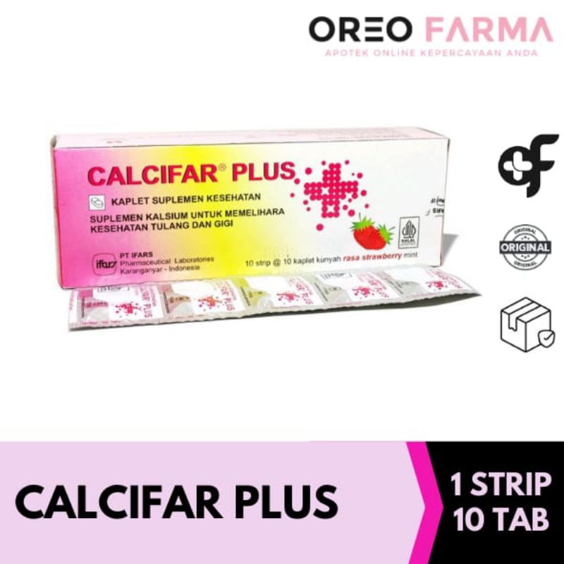 Calcifar Plus Strip isi 10 Tab | Suplemen Kalsium untuk Ibu Hamil